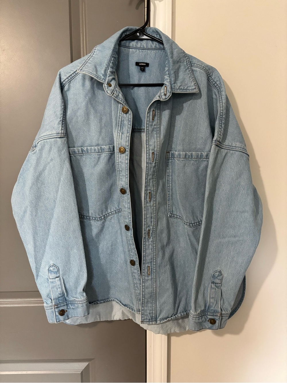 Express Light Blue Denim Shirt Jacket